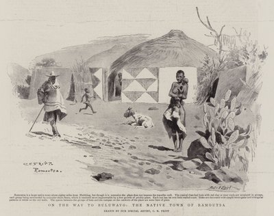 Op Weg naar Buluwayo, de Inheemse Stad Ramoutsa door Charles Edwin Fripp